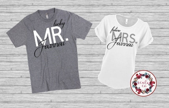 Playeras personalizadas para novios Future Mrs Lucky Mr. - México