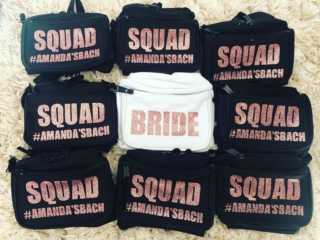 BRIDE SQUAD Fanny packs! Custom Design! Bachelorette party matching u…