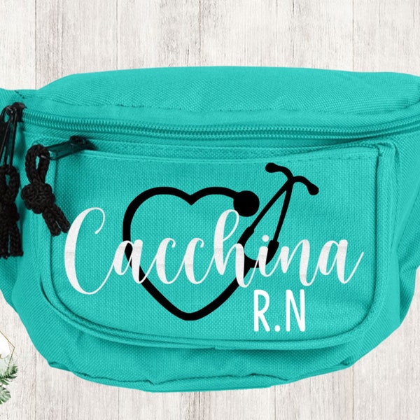 Unisex Theme Fanny Pack for Nurse, LPN, RN, Nursing student, Doctor, Medical student, CNA, PhD, Healthcare worker, men and women waist bag