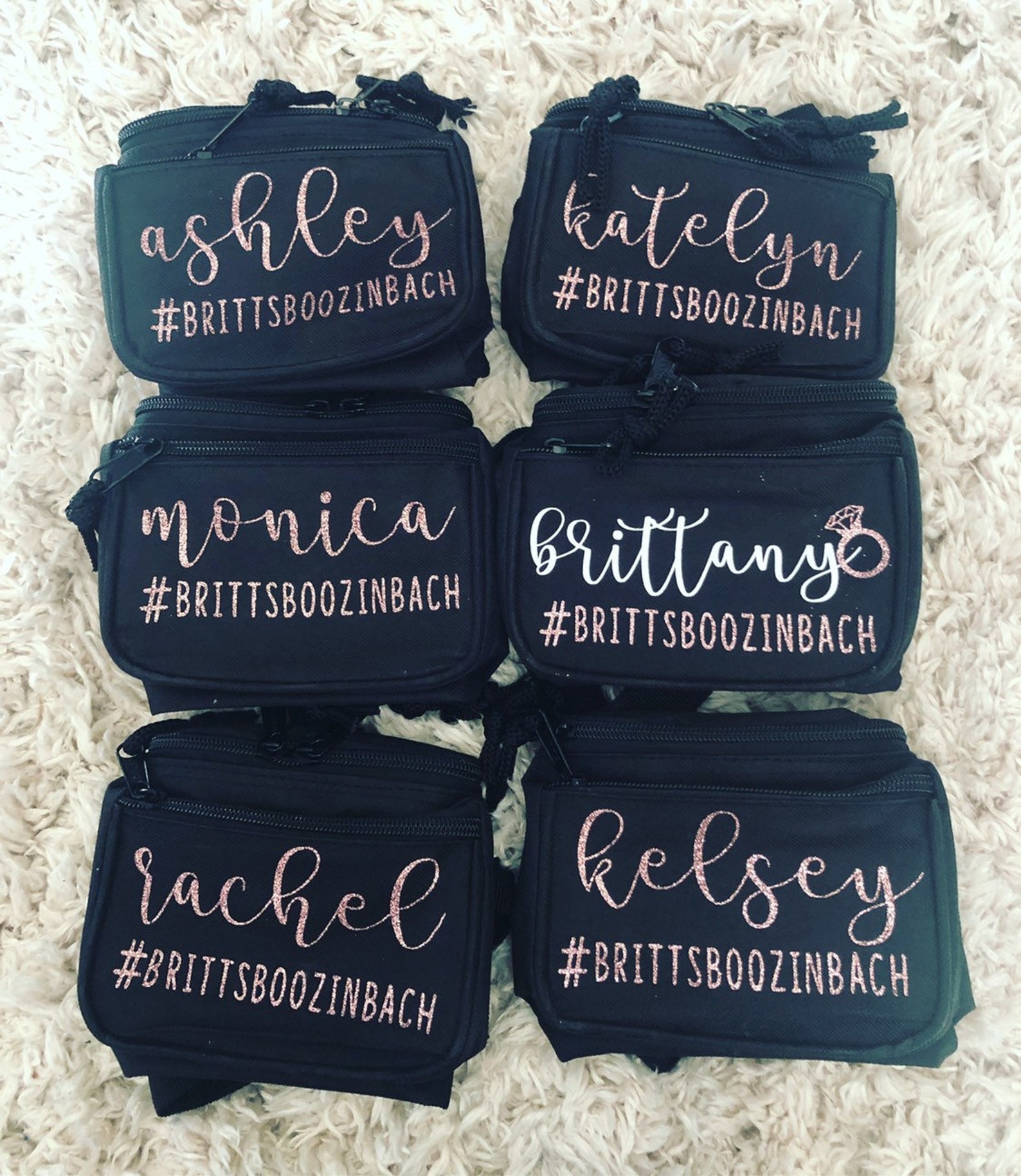 Custom Fanny Packs Individual Names Bachelorette Party Etsy