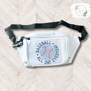 Baseball-Gürteltasche, Baseball den ganzen Tag jeden Tag, perfekt für Baseball-Mütter, trendige und funktionelle Gürteltasche für Spieltage und Übungen