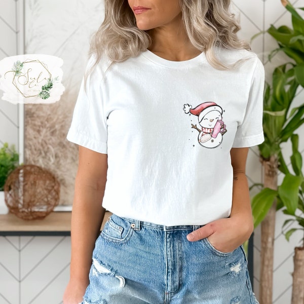 Cute Winter Shirt with Basic Snowman Design, Cozy Winter Wear, Christmas Shirt