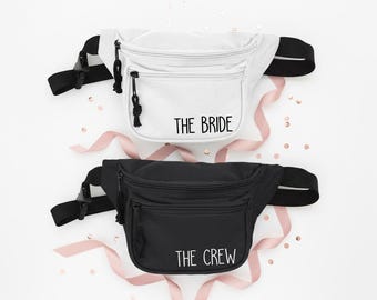 Braut und Crew Fanny Packs Benutzerdefinierte Bachelorette Gürteltaschen Personalisierte Coquette Brautparty Geschenke für Hochzeiten am Wochenende und Gruppenmerch
