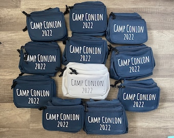 Summer Camp Fanny Pack | Group Fanny Packs | Hiking | Camping Bag | Bulk | Custom | Personalized Bum Bag