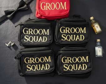 Groom Squad Bag Bachelor Party Crew Gift Groomsmen Pack Wedding Belt Bag Canvas Waist Pouch Usher Gift Funny Bum Bag Black Red Accessory