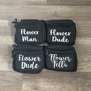 Flower Dude Gürteltasche | Personalisierte Bauchtasche | Benutzerdefinierte Bauchtasche | Lustige Hochzeit | Hochzeitstrends