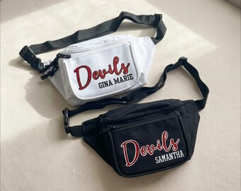 Custom Cheer Fanny Pack Personalized Belt Bag Sports Team Waist Pouch Carry Accessory Game Day School Spirit Gear Tournament Matching Gifts