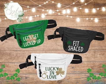 St Patricks Day Custom Fanny Pack | Retro Disco St. Pattys Day bum bag | Irish swag | Kiss Me | Shamrock | Sling bag | Cross body waist bags
