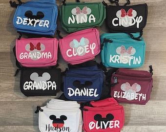 Unisex Theme Park Fanny Pack for men and women, Waist bags mouse ears, Vacation belt bag for birthday, kids, travel purse ears waist bags