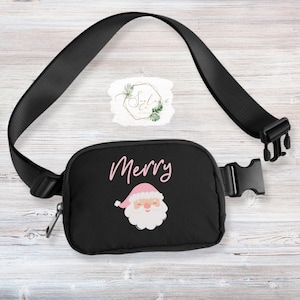 Merry Santa Belt Bag, Cheerful Santa Fanny Pack, Festive Christmas Accessory