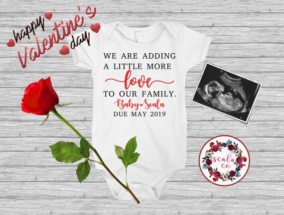baby littlest valentines valentines announcement new baby custom date Valentines onesie Custom pregnancy announcement valentines
