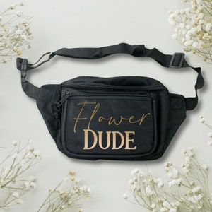 Flower Dude Gürteltasche | Personalisierte Bauchtasche | Benutzerdefinierte Bauchtasche | Lustige Hochzeit | Hochzeitstrends
