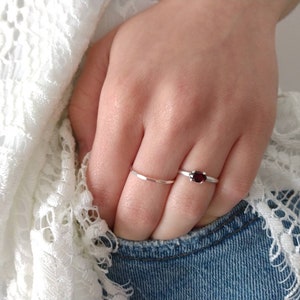 Oval Natural Red Garnet Sterling Silver Ring / Sterling Silver Garnet Ring / Gift for Her / Grace Lilly Designs