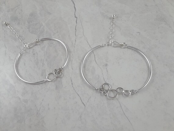 Sterling Silver Bubbles Bracelet / Mother And Daughter | Etsy