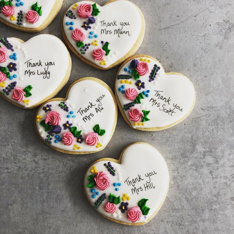 Floral Thank You Biscuits Etsy UK