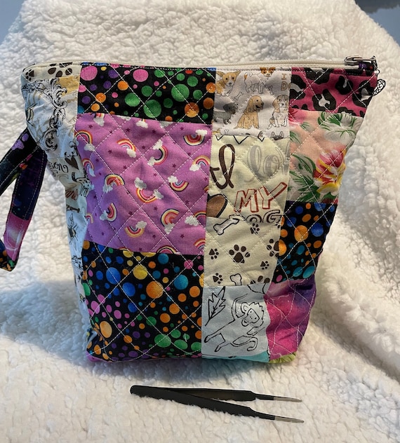 Aufbewahrung Patchwork Patchwork Stoff Tasche: Gesteppte Baumwolle Aufbewahrung (10x9x4)