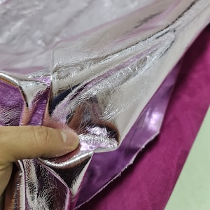 Couro rosa brilhante, couro de bezerro original, ótimo para carteira, fabricantes de bolsas, ouro rosa