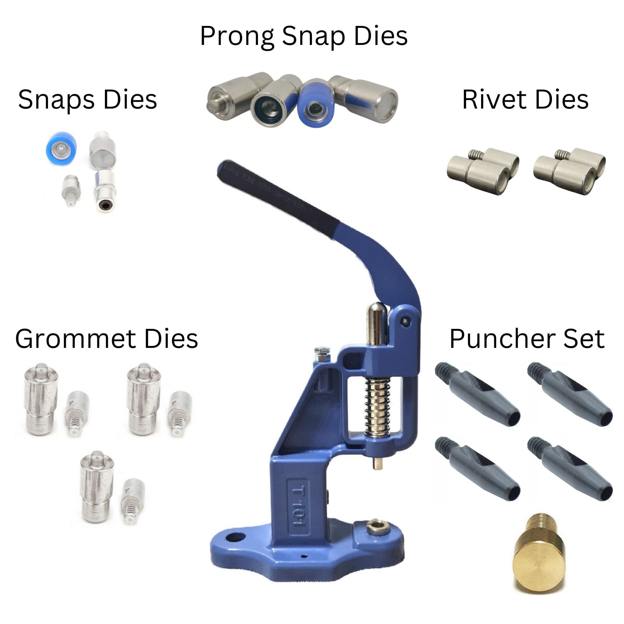 Hand Press Machine Set: Rivets, Grommets, Snaps + Hole Punch Dies - Etsy