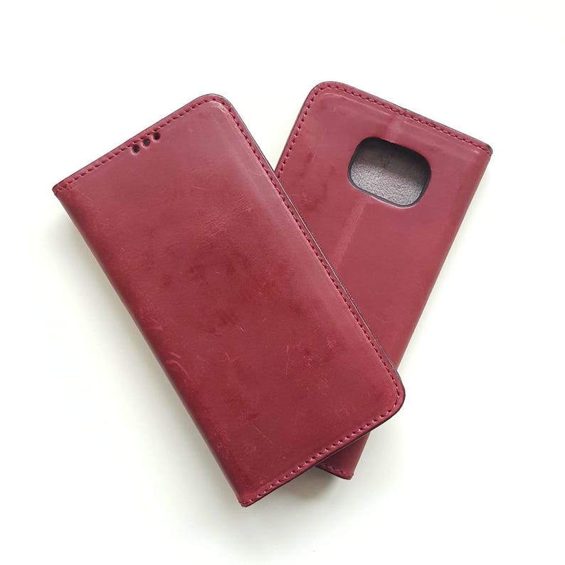 Samsung galaxy s6 edge folio fitted case Claret Red ultra slim premium leather samsung s6edge case
