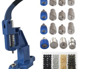 All-in-One Hand Press Machine for Snaps, Grommets, Rivets | 4 Die Sets & Bonus Accesories Included