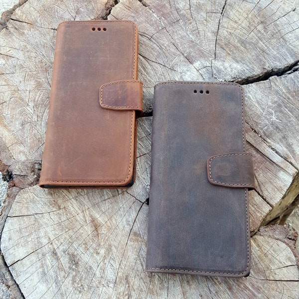 Etui portefeuille en cuir véritable pour Samsung Galaxy S20 / S20 Fe / S20 PLUS / S20 ULTRA