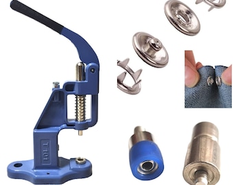 100 Sets Open Ring Prong Snaps: Stainless Steel Fastener Hand Press Machine & Dies