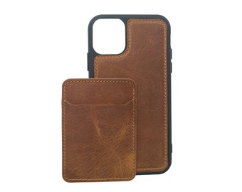 Apple Iphone 13 mini - Iphone 13, 13 PRO MAX Coque de téléphone Porte-cartes en cuir véritable