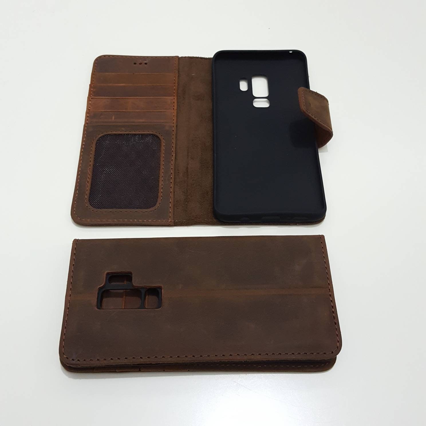 verjaardag vleet Maak een bed Samsung Galaxy S9 PLUS Phonecase Genuine Leather Wallet Case - Etsy