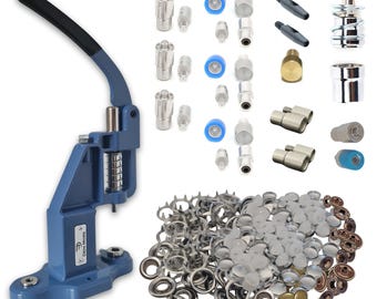 Handpersmachine met stempelsets – drukkers, doorvoertules, klinknagels, ponsgereedschap