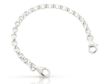 Sterling Silver Rolo Chain Medical ID Alert Bracelet Only