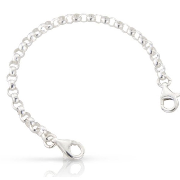 Sterling Silver Rolo Chain Medical ID Alert Bracelet Only