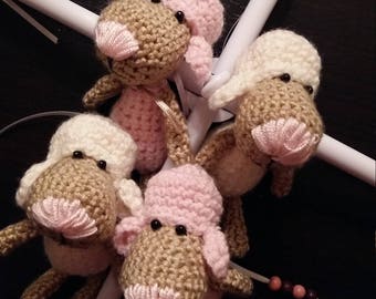 Schäfchen- Mobile, Mobile gehäkelt , Spieluhr Mobile, Schaf, baby, Musik Mobile