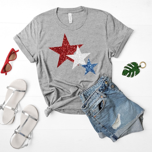 4th of July Glitter Star Tee