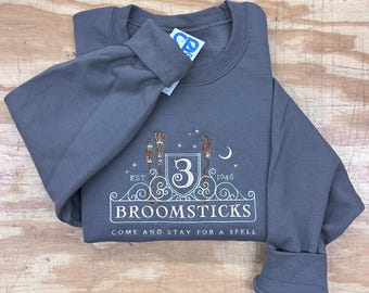 Broomsticks Embroidered Crewneck Sweatshirt
