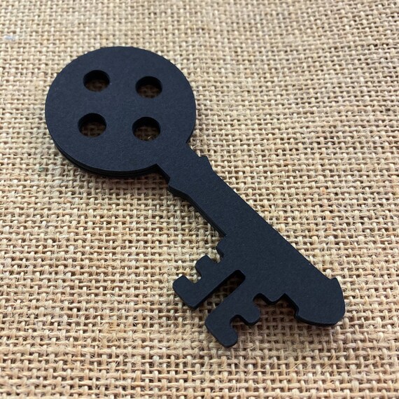 Black Button Key Cut Outs Set of 25 Skeleton Key Confetti Etsy