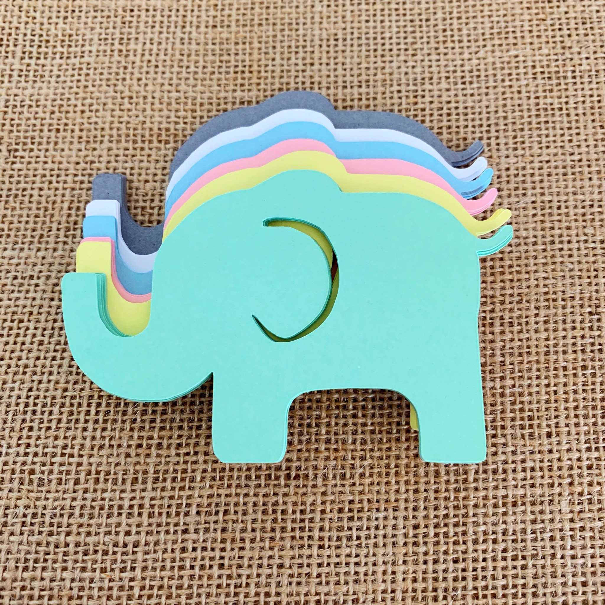 Elephant Paper Cut Outs Set of 25 Elephant Die Cuts Paper Etsy
