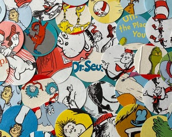 Dr Seuss Storybook Confetti, Classic Storybook Party Decor, Baby Shower Confetti