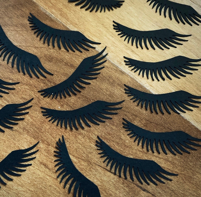 Black Eyelash Paper Cut Outs Set of 25 Eyelash Cut Out Etsy