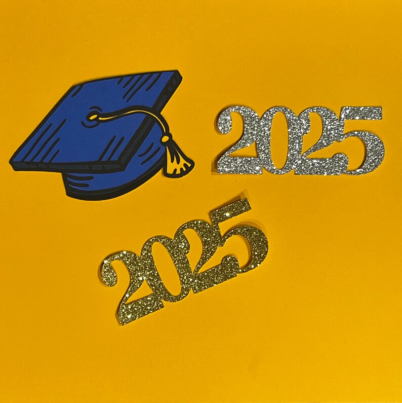 2025 Paper Cut Outs Set of 20 2025 Gold and Silver Glitter Etsy