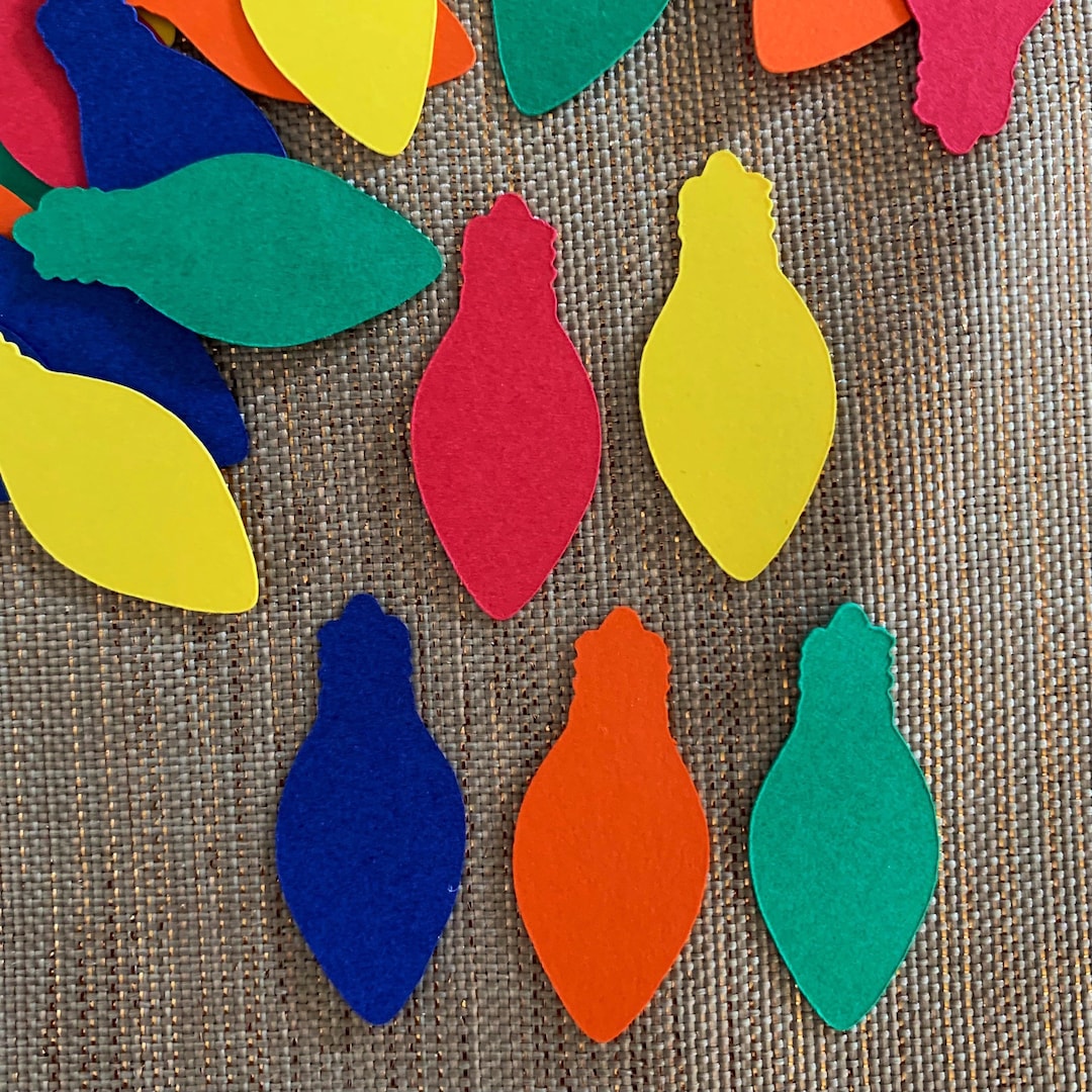 Christmas Lights Die Cut Set of 25 Christmas Tree Bulbs Etsy