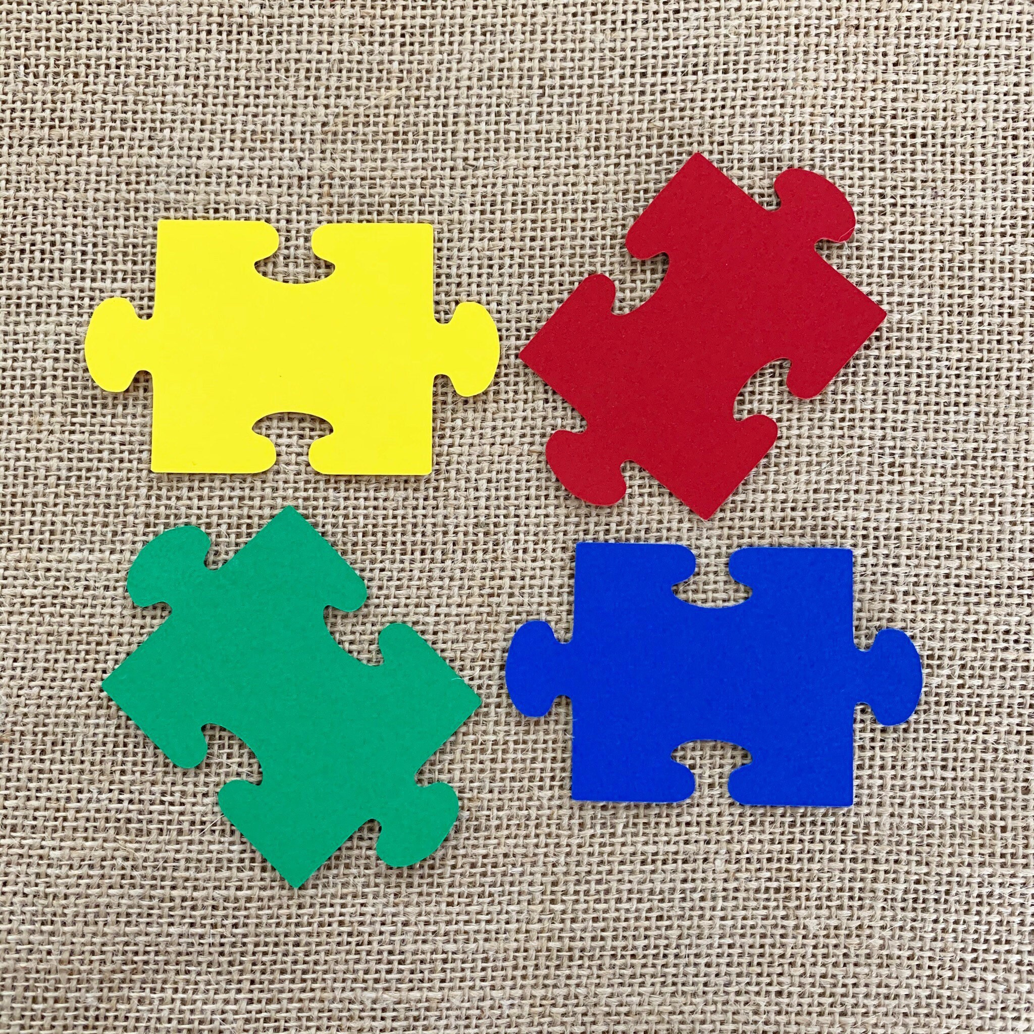 Puzzle Paper cut outs Set of 25 Puzzle piece die cuts Etsy