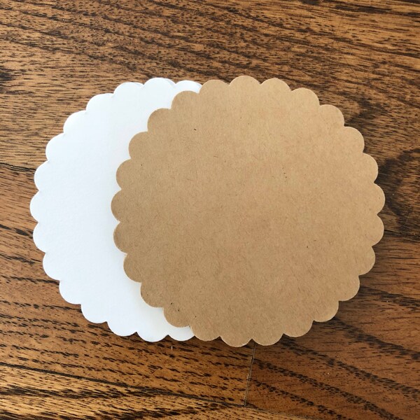 Scalloped Circle Cut outs set of 30 ~ 3" Scalloped Circle advice cards ~ Scalloped Circle Die Cuts