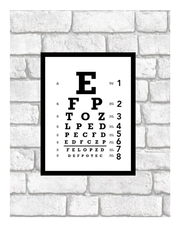Opticians Eye Chart Poster