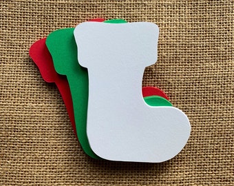 6 die cut stocking laçage large 27x19.5cm accucut couleurs assort noël 6 die cut stocking laçage large 27x19.5cm accucut couleurs assort noël