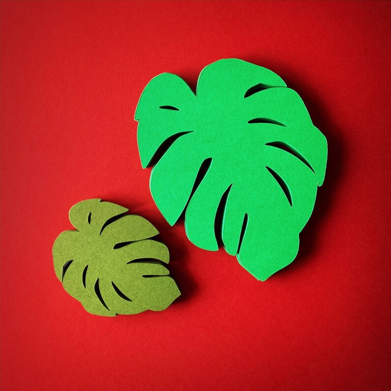 Palm Leaf Paper Cut Outs Set of 25 Monstera Leaf Die Cuts Etsy