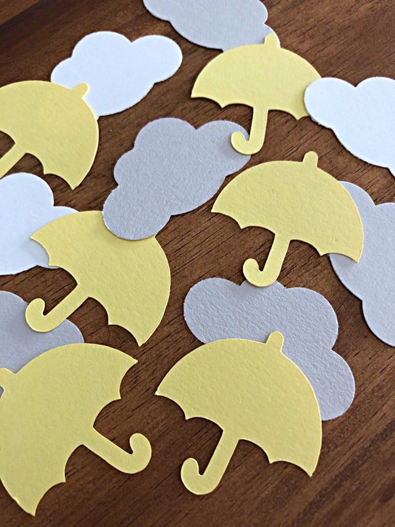 Umbrella /& Cloud Confetti ~ Baby Sprinkle Decor ~ Baby Shower Party Decoration ~ Umbrella Cutouts ~ Bridal shower confetti ~ Choose color