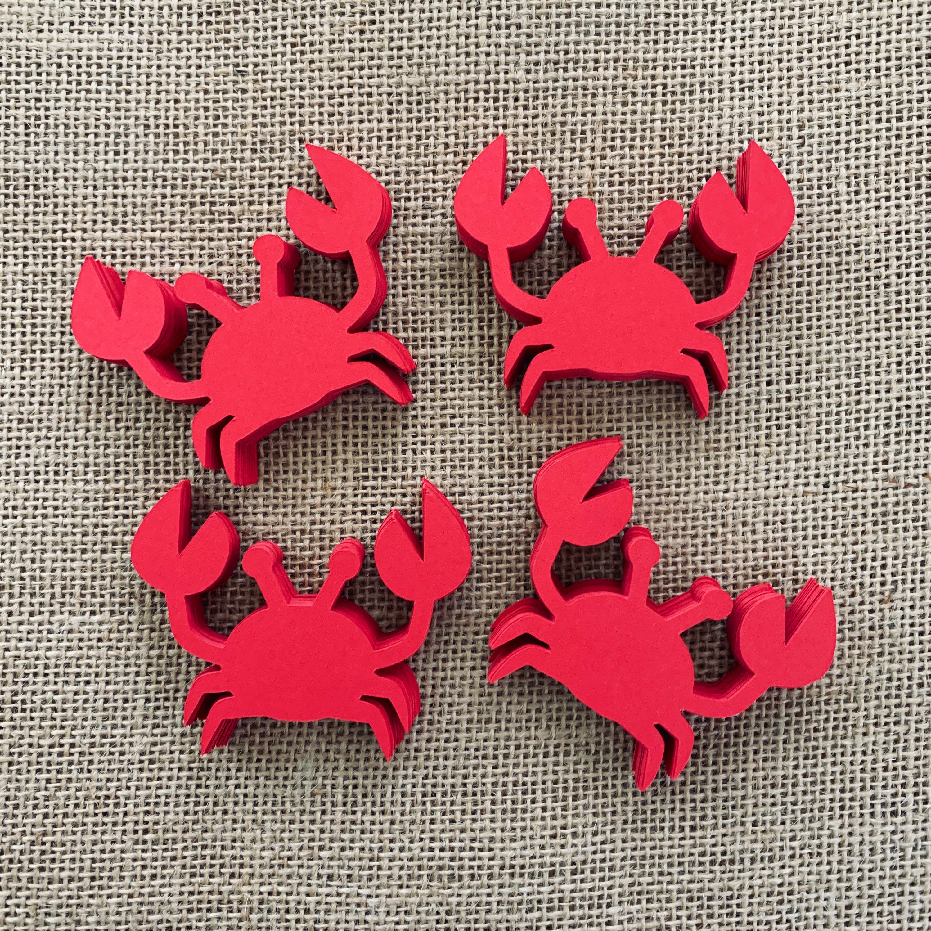 Crab Paper Cut Outs Set of 25 Crab Die Cuts Paper Crabs Etsy