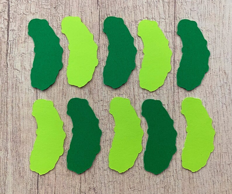 Pickle Paper Cut Outs Set of 25 Pickle Die Cuts Paper Etsy