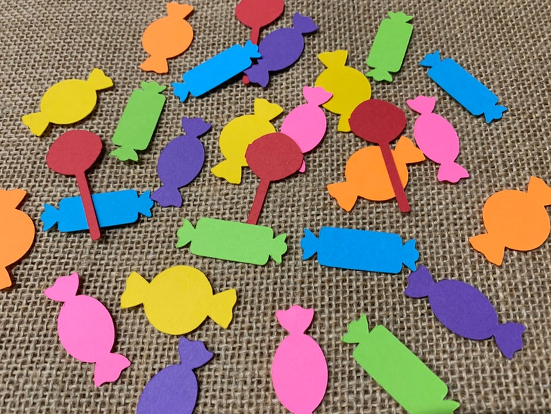 Candy Paper Cut Outs Set of 25 Wrapped Candy Die Cuts Etsy