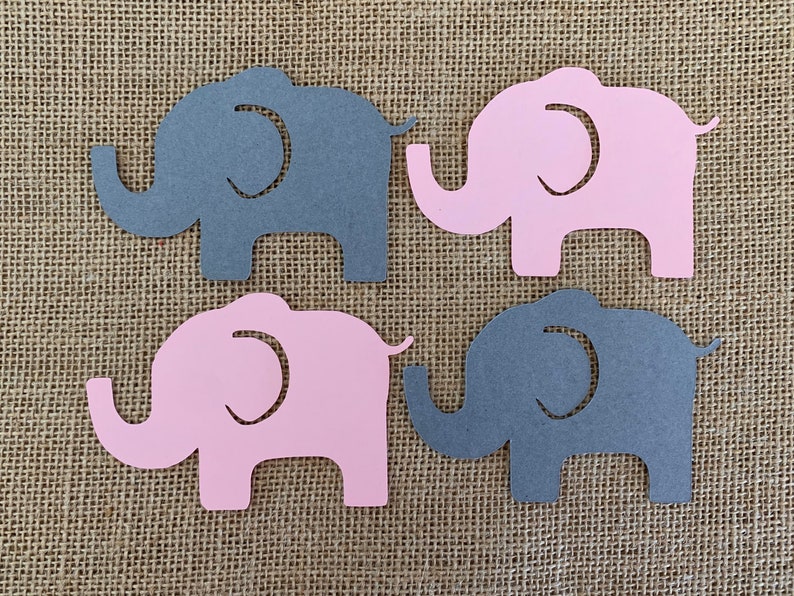 Elephant Paper Cut Outs Set of 25 Elephant Die Cuts Paper Etsy